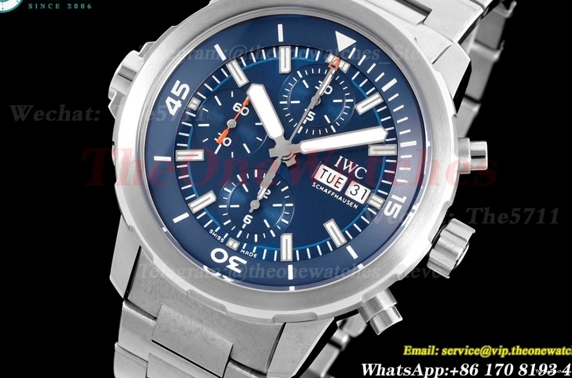 V6SF Chronograph 45mm SS Blue Dial A7750 Aquatimer SS 0410